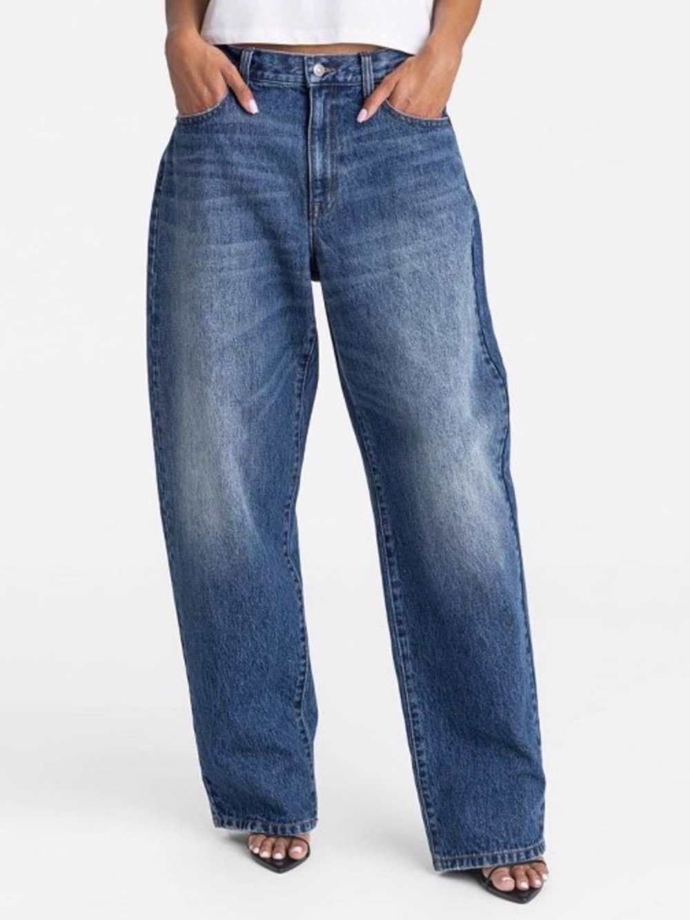 NWT KBB Women's Mid-Rise Wide Leg "The Kahlana Jean" dark wash